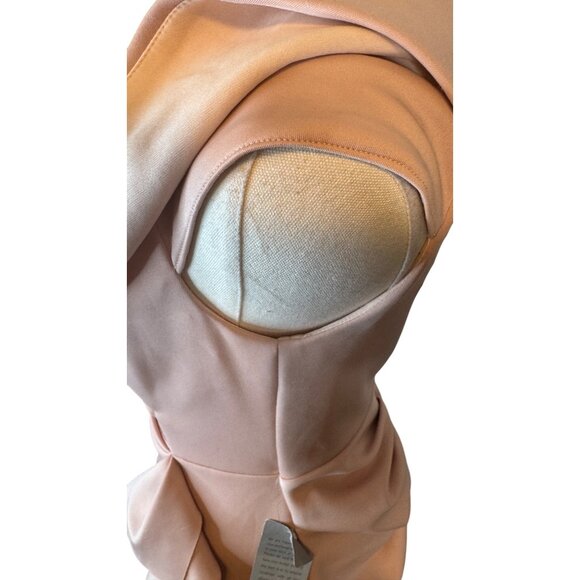 NWT Xscape Size 6 Blush Pink Sleeveless Draped Wrap Dress Bow Accent - Picture 11 of 16